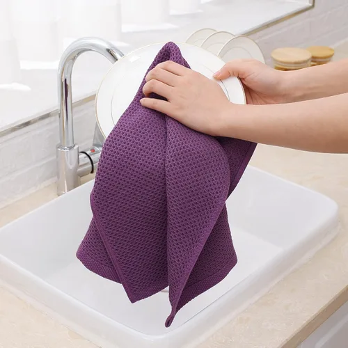 Vista 139 de Homaxy Paños de cocina de 100% algodón con tejido de gofre, ultra suaves, absorbentes, de secado rápido, 12 x 12 pulgadas, paquete de 6, amarillo