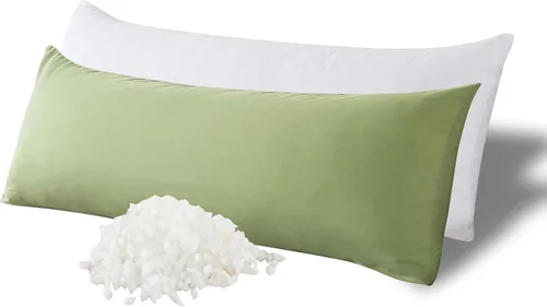 Vista 15 de WhatsBedding Almohada corporal de espuma viscoelástica con funda de algodón transpirable con cremallera, almohada de cuerpo completo para adultos
