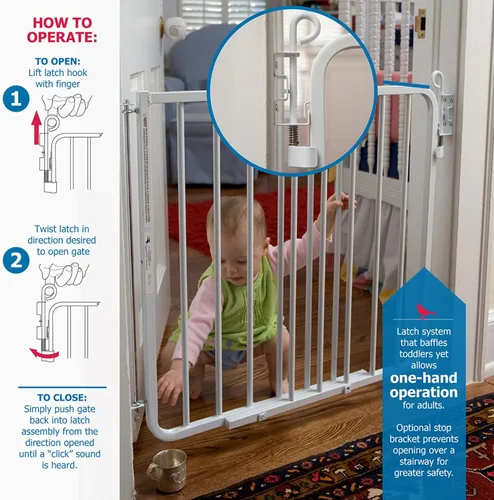 Vista 5 de Cardinal Gates Puerta para bebés y mascotas con bloqueo automático MG15 Negro