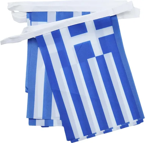 Vista 140 de Guatemala 19.7 ft BUNTING Flag 20 banderas 9'' x 6'' - Banderas de cuerda guatemalteca 5.9 x 8.3 in - AZ FLAG