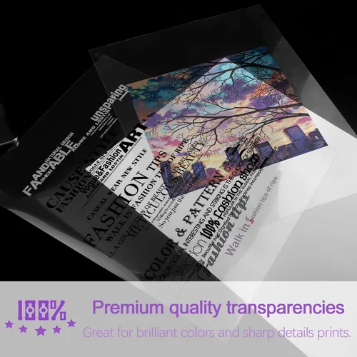 Vista 4 de Gwybkq Papel de transparencia para impresoras de inyección de tinta de 8.5 x 11 pulgadas, 100% transparente, 120 hojas