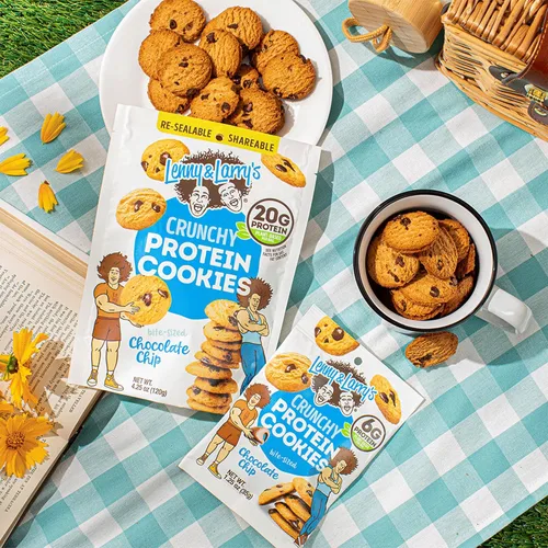 Vista 7 de Lenny & Larry's The Complete Crunchy Cookie, Chocolate Chip, 0.21 oz de proteína vegetal, vegana, sin OMG, bolsa de 4.25 onzas (paquete de 6)