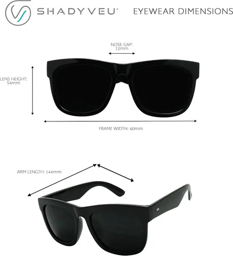 Vista 5 de ShadyVEU Super Dark Black Lens Flat Top Square Oversize Migraine Shades Blackout Gafas de sol Retro