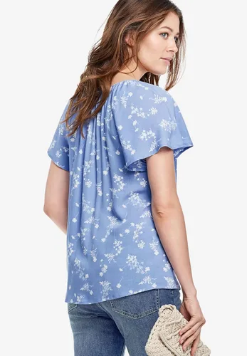 Vista 3 de Ellos Blusa de manga con volantes en tallas grandes para mujer