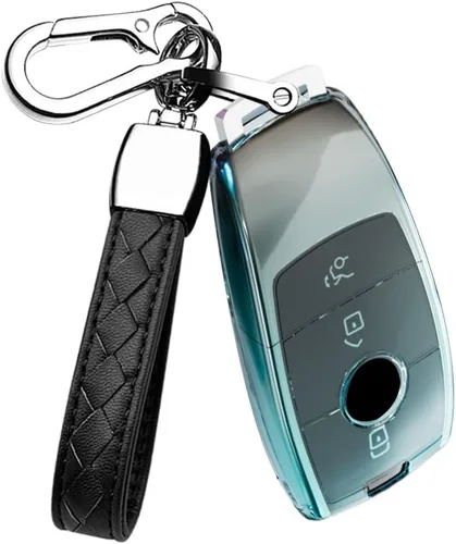 Vista 8 de HIBEYO Funda para llavero Mercedes Benz A B C E G S Class, CLA CLS GLA GLB GLC GLE GLS, AMG GT, EQA EQB EQC EQC Accesorios de coche con llaveros TPU