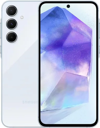 Samsung Galaxy A55 5G A556E 128GB Dual-SIM GSM Desbloqueado Android Smartphone (variante latino/LTE compatible con EE. UU.) - Azul hielo