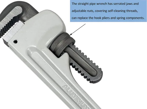 Vista 5 de HFS (R Llave de tubo recta de aluminio resistente (10 pulgadas)