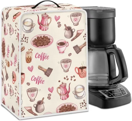 Vista 72 de Funda para cafetera, poliéster, azul, se adapta a la mayoría de máquinas de café estándar, protector resistente al polvo, huellas dactilares