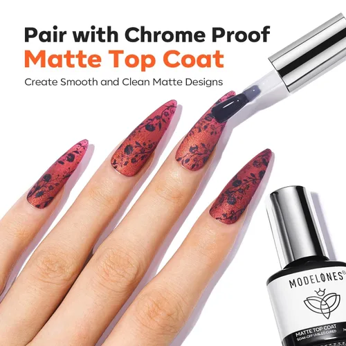 Vista 2 de modelones Juego de Base y Capa Superior para Esmalte de Uñas en Gel, 3 Piezas Base de Goma y Capa Superior de Gel Transparente Brillante y Mate a