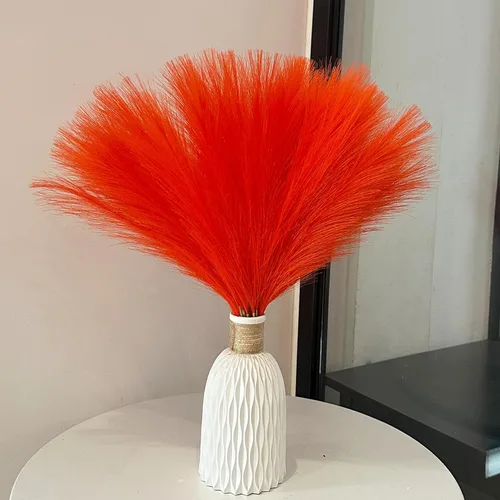 Vista 6 de 30 piezas de 22" Hierba de Pampas Gris - Decoración de Hierba de Pampas Artificial Arreglo Floral Pompas y Relleno de Jarrón para Decoración Bohemia