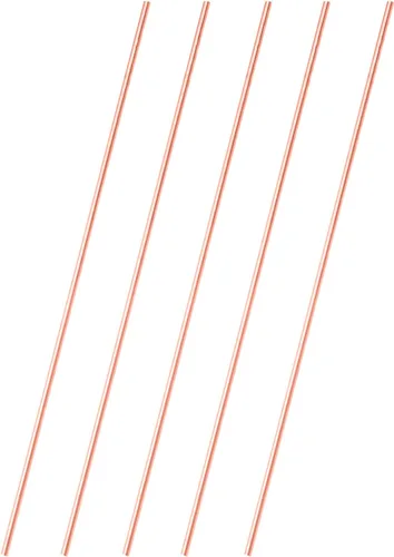 Varilla redonda de cobre de calibre 20, calibre 20, 0.031 in de diámetro, 10 pulgadas de longitud, varilla de metal de cobre desnudo para