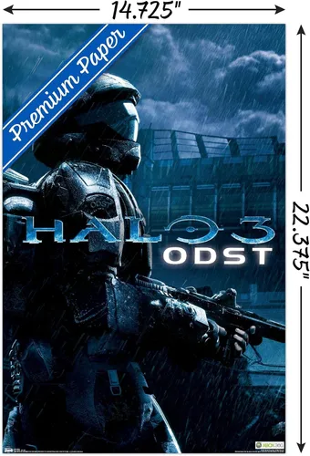Vista 4 de Trends International aureola: ODST - Póster de pared de arte clave, 14.725 "x 22.375", versión enmarcada de madera de granero Versión enmarcada