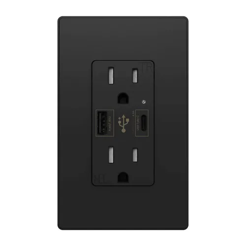 Micmi Toma USB con enchufe C + A de pared dual de alta velocidad inteligente con capacidad de carga rápida de 4.8 A, 15 amperios y 125 voltios,