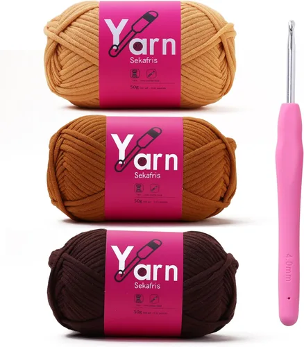 Vista 39 de Hilo de ganchillo con hilo de algodón para ganchillo - Hilos de ganchillo para principiantes con puntadas fáciles de ver - Hilo para ganchillo