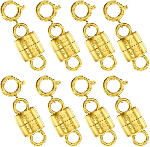 Vista 11 de OHINGLT Cierres y cierres magnéticos para collares de plata de ley 925, convertidor de cierre magnético en oro y plata para suministros