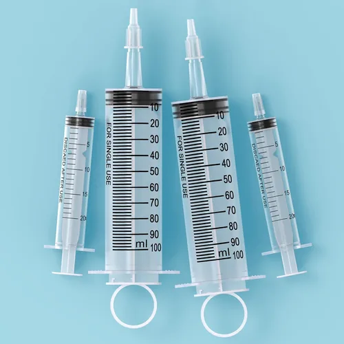 Vista 6 de Paquete de 3 jeringas grandes de 3.4 fl oz y 2 jeringas de plástico de 0.7 onzas líquidas con adaptador de punta y tubo suave, herramientas