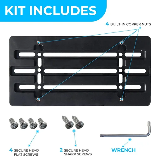 Vista 5 de Soporte de placa de parachoques delantero para Mazda 2000-2025, 2026, juego de soportes de placa con 6 tornillos únicos y kit de llave, kit