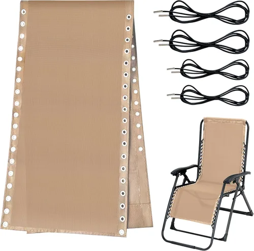 Vista 14 de Tela de repuesto para silla de gravedad cero con kit de cordón elástico, paño de reparación de 53 cm de ancho con cordón de repuesto para sillas