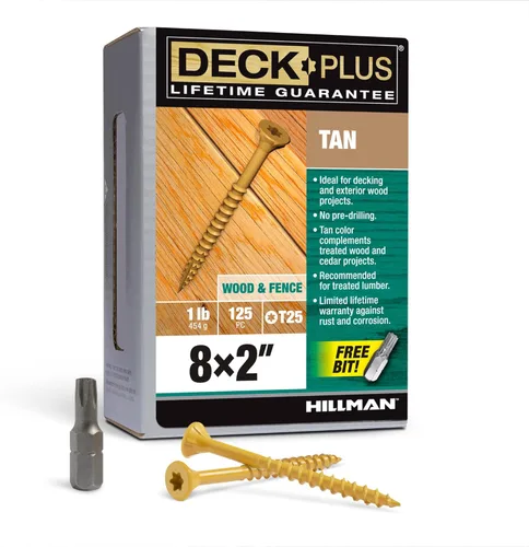 Vista 24 de Deck Plus Tornillos para valla y madera exterior con revestimiento epoxi de 2 pulgadas #8 x 2 Torx/Star Drive incluido, rosca gruesa, tornillo