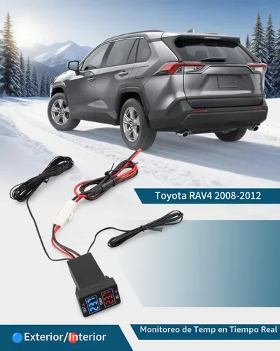 Vista 5 de Termómetro de Temperatura de Coche de Pantalla Dual Interna y Externa Compatible con Toyota Sequoia Tundra Tacoma 4Runner RAV4 Corolla, etc.