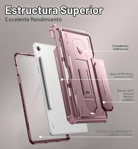 Vista 5 de Dexnor Funda para Samsung Galaxy Tab S9 de 11 pulgadas 2023, [Protector de pantalla y soporte integrados] con soporte para bolígrafo, resistente a