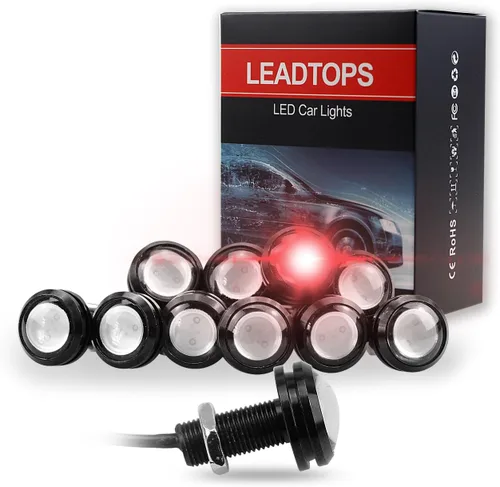 Vista 9 de LEADTOPS 10 luces LED de 0.709 in y 12 V Eagle Eye para coche, antiniebla, DRL, luz de marcha de marcha atrás, luces de roca trasera inversa
