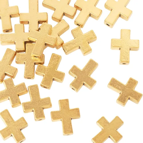 Vista 28 de Craftdady - Cuentas pequeñas de cruz de metal