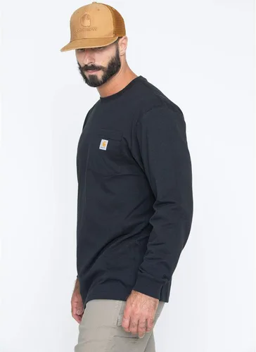 Vista 4 de Carhartt - Camisa de ajuste holgado para hombre, pesada, de manga larga y con bolsillo