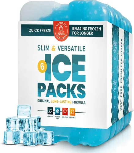 Vista 11 de Healthy Packers Ice Packs for Lunch Boxes & Coolers - Freezer Packs - Original Cool Pack Cooler Accessories for Beach, Camping & Fishing Slim &