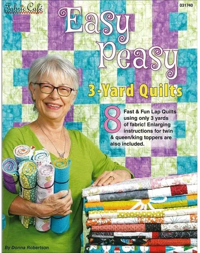 Easy Peasy - Libro de edredones de 3 yardas de Fabric Cafe – 8 patrones de edredón aptos para principiantes con 3 yardas de tela – Edredones de
