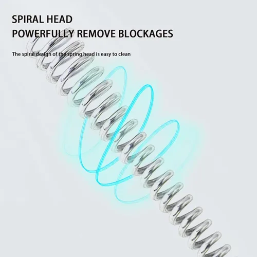 Vista 3 de 1 desbloqueador de drenaje flexible de 53 pulgadas, 1 herramienta de desbloqueo de fregadero de 100 pulgadas, limpiador de drenaje de serpiente