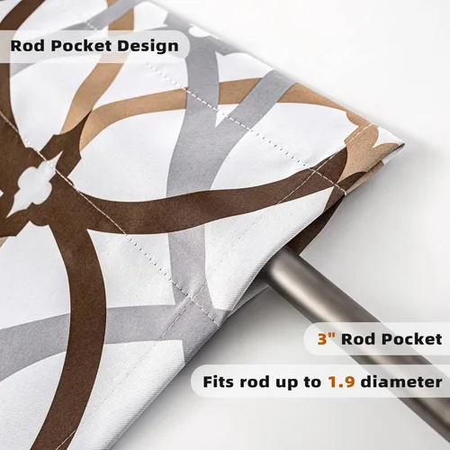 Vista 3 de DriftAway Alexander - Cenefas opacas para ventanas, con aislamiento térmico, para cocina, patrón geométrico marroquí de mediados de siglo