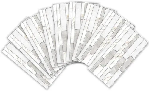 Vista 8 de Alwayspon Adhesivo de transferencia de azulejos con efecto mármol, adhesivo autoadhesivo para pared, calcomanías de azulejos para decoración