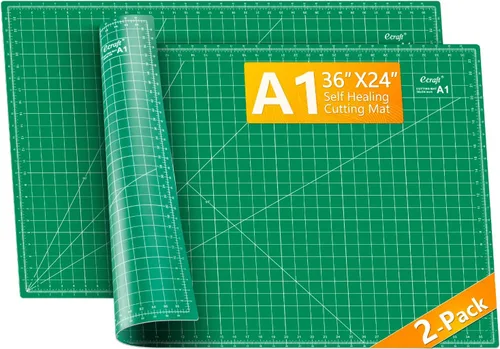 Vista 13 de Ecraft Alfombrilla de Costura Autorreparable de 24"x36": Alfombrilla Grande de Doble Cara Verde de 5 Capas para Manualidades, Alfombrilla de Corte