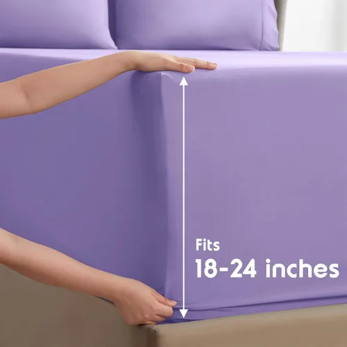 Vista 103 de Nestl - Juego de sábanas con bolsillo extraprofundo y de microfibra suave, 6 piezas, sábanas y fundas de almohada resistentes a la decoloración, 39