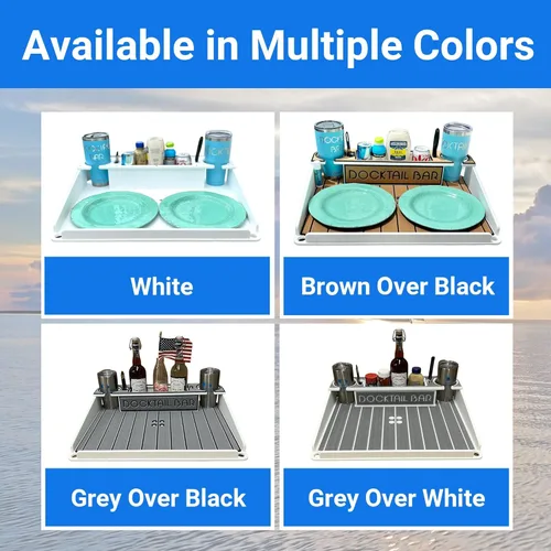 Vista 5 de Docktail Mesa de barco utilitario y accesorio de almacenamiento: elige tu soporte, color y nombre personalizado