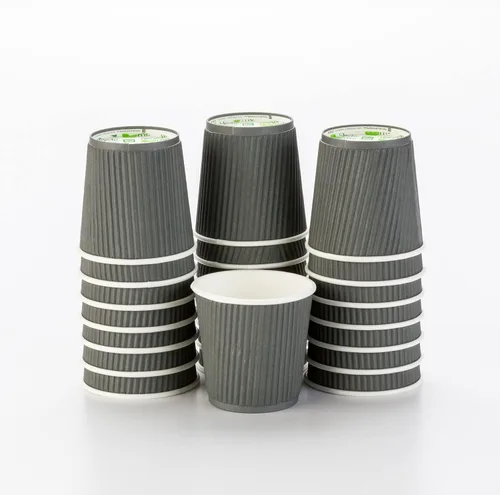 Vista 58 de Vasos de café de papel aislado de pared corrugada, 12 onzas, 12 onza, Azul
