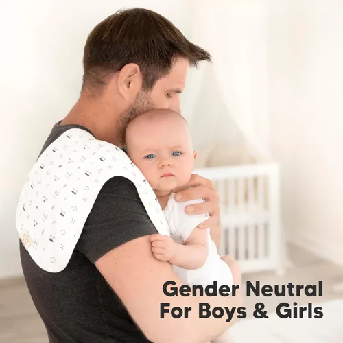 Vista 8 de 5 paquetes de paños de muselina para babero para bebé niño, niña - Paños de babero para bebé muy absorbentes, paños de muselina de algodón de bambú