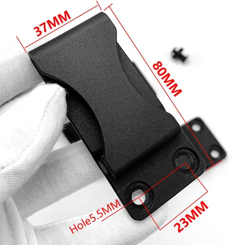 Vista 4 de Paquete de 2 clips de funda de 2.1 pulgadas para pistola de funda universal Kydex, clips tácticos para cinturón para fundas
