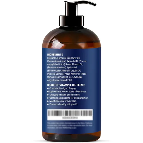 Vista 9 de Mezcla de aceite orgánico de vitamina E, 8 fl oz, hecha de aceites naturales puros para la piel, cicatrices y cara, aceite de vitamina E - Nexon