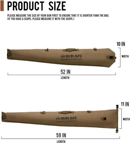 Vista 3 de IRON JIA'S Estuche largo impermeable para rifle 51" x 11" Bolsa seca flotante