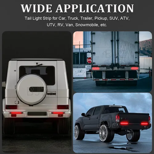 Vista 5 de BJZ 10'' LED Trailer Tail Lights Bar Red Brake Stop Marker Light Strip Amber Turn Signal Sequential Flow Identification Light Assembly w/Waterproof