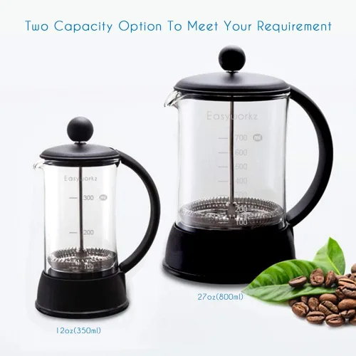 Vista 7 de Easyworkz Eclipse French Press Cafetera de 12 onzas con vidrio de borosilicato