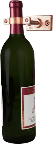 Vista 7 de Lily's Home Soporte de pared para botella de vino, diseño industrial con accesorios de montaje, funciona con botellas de vino o licor, acabado