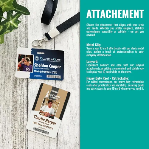 Vista 9 de Gafete de Identificación de Empleado con Impresión Personalizada, Doble Cara con Nombre, Foto, Logotipo y Código de Barras – Solución Única