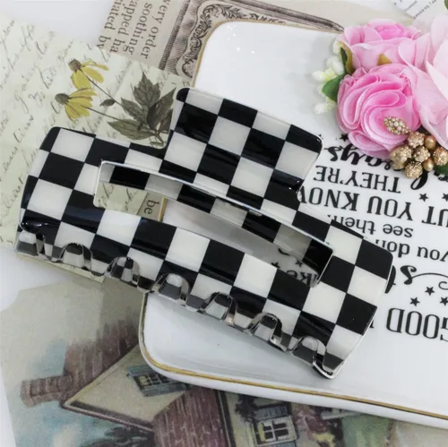 Vista 7 de BetterJonny - 4 pinzas para el cabello a cuadros, bonitos pasadores cuadrados antideslizantes para el cabello, accesorios para el cabello para niñas