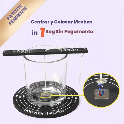 Vista 5 de BOOWAN NICOLE Herramienta Universal de Centrado y Ajuste de Mechas para Hacer Velas - Centra y Ajusta las Mechas en 1 Segundo, Soporte de Mechas