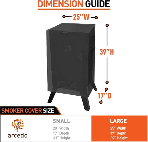 Vista 2 de Arcedo Cubierta de ahumador eléctrico de 40 pulgadas para ahumador Masterbuild, cubierta de parrilla impermeable resistente al agua, cubierta