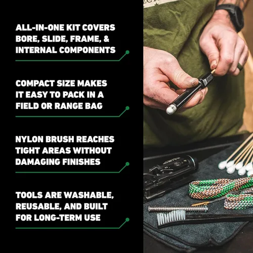 Vista 5 de CLENZOIL Field & Range Pistol & Rifle Essentials Gun Cleaning Kit CLP Spray & Oiler with Bore Cleaner Clean, Lubricate & Protect Nylon Brush