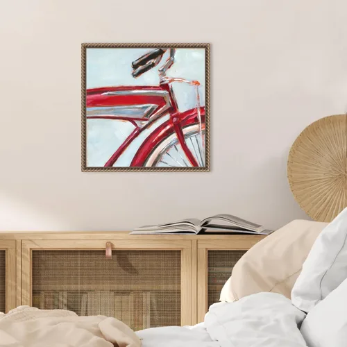 Vista 5 de Amanti Art Framed Canvas Wall Art 16x16 Retro Cycle I by Ethan Harper, Framed Wall Art Canvas, Abstract Artwork, Traditional Decor, Small Poster